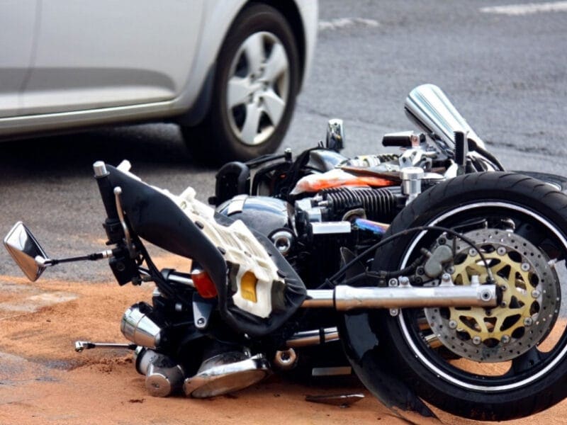 car crash into motorbike, motorcycle accident road safety must know